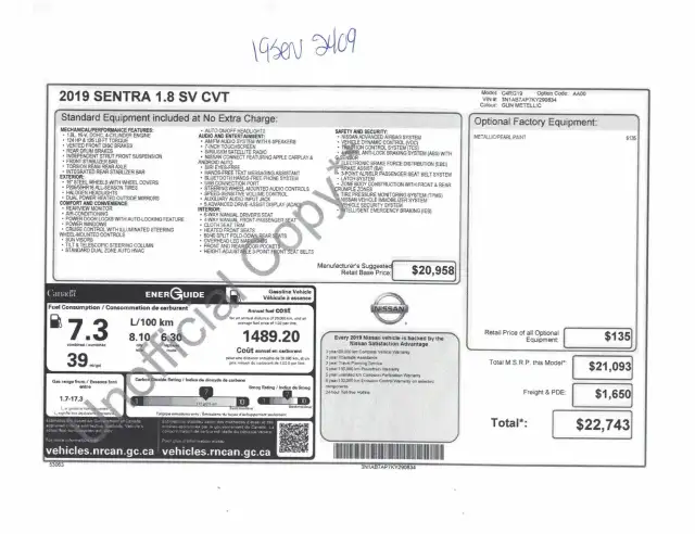 Nissan Sentra Sv A/c 2019 à vendre - Photo 10