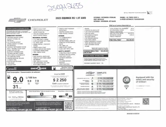 Chevrolet Equinox Rs Awd Mags 2023 à vendre - Photo 10
