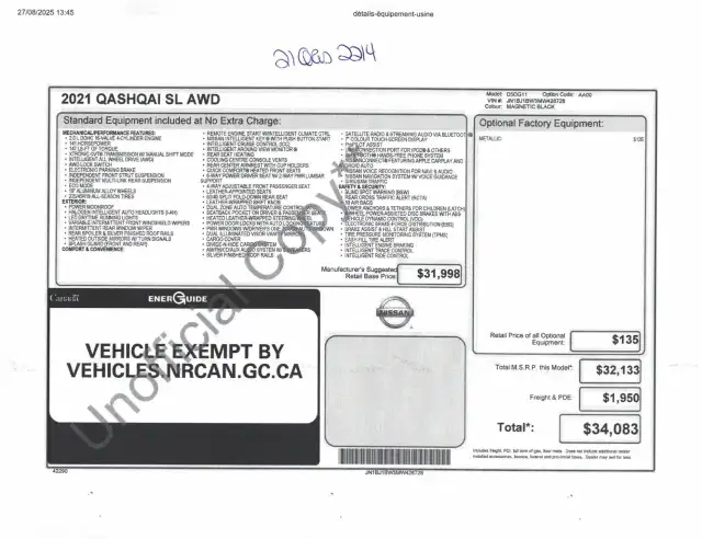 Nissan Qashqai Sl Awd Gps Mags Cuir 2021 à vendre - Photo 12