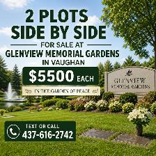 2 PLOTS SIDE BY SIDE IN GLENVIEW MEMORIAL $5500 EACH