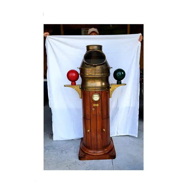 ANTIQUE STEAMSHIPS NAUTICAL WHEEL - Photo 6