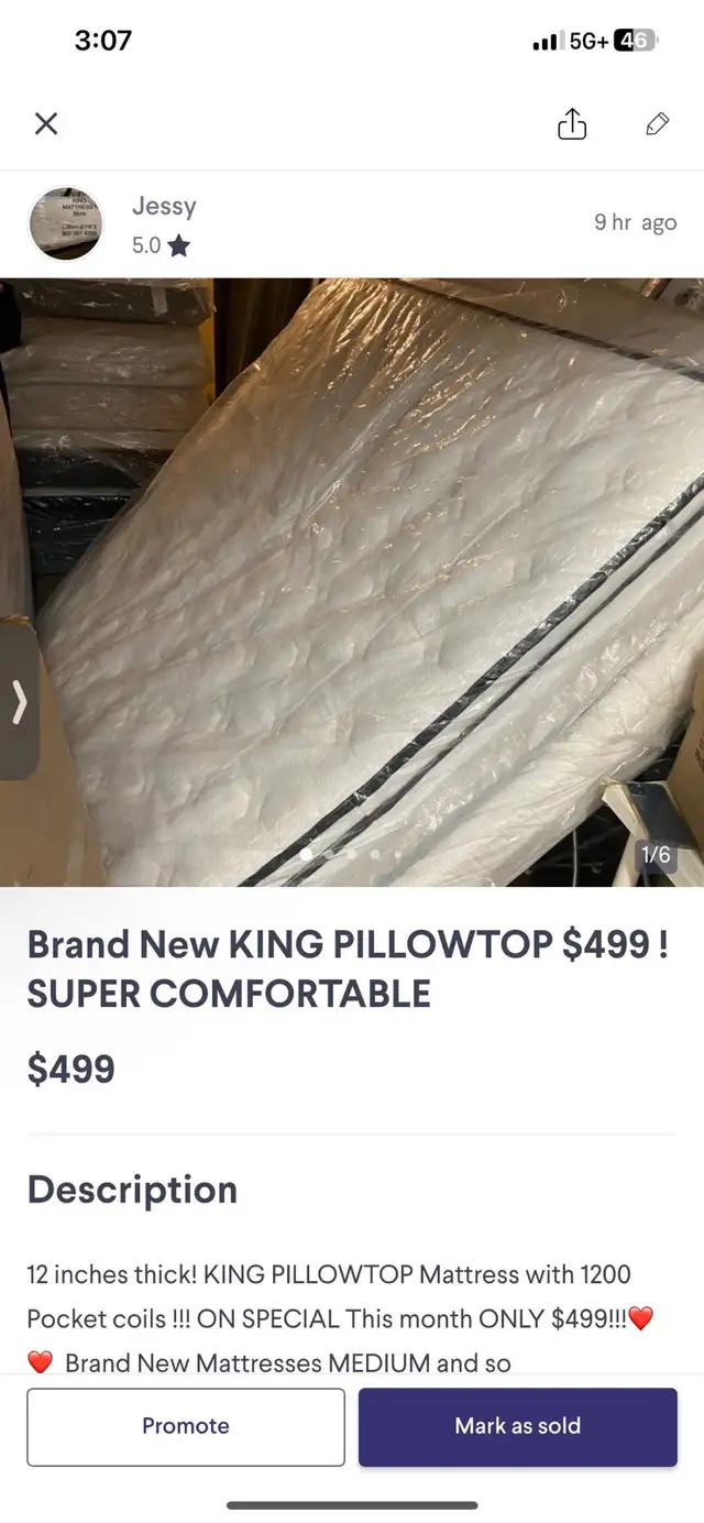 Brand New KING PILLOWTOP Mattresses $499 FREE DELIVERY - Photo 7