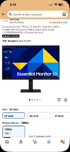 22 inch Samsung S3 monitor brand new in a box