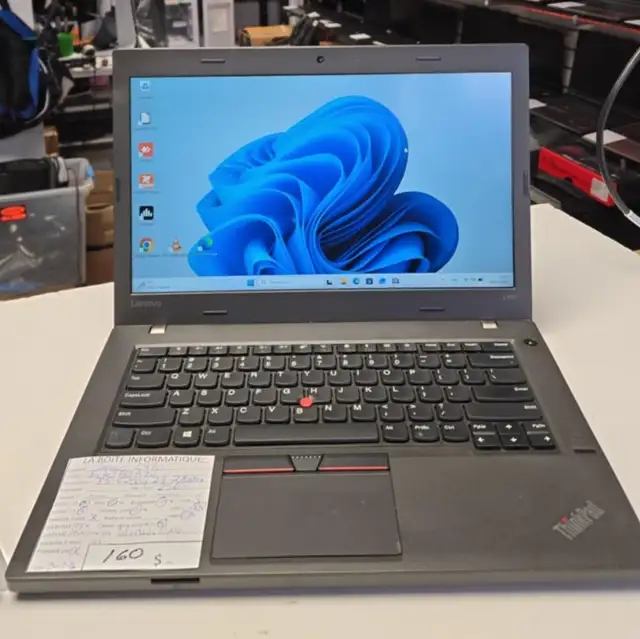 Laptop Lenovo L470 i5-6200U 8Go RAM SSD 256Go DVD Windows 11