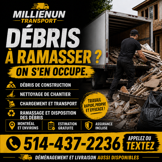 Débris à ramasser ? Service rapide à Montréal