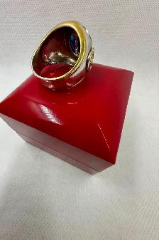 Men's Silver & 10K Gold Toronto Maple Leaf Ring w Small Diamonds - Photo 4