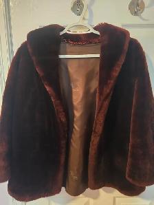MOUTON FUR COAT ( VINTAGE 1950'S STYLE size medium)