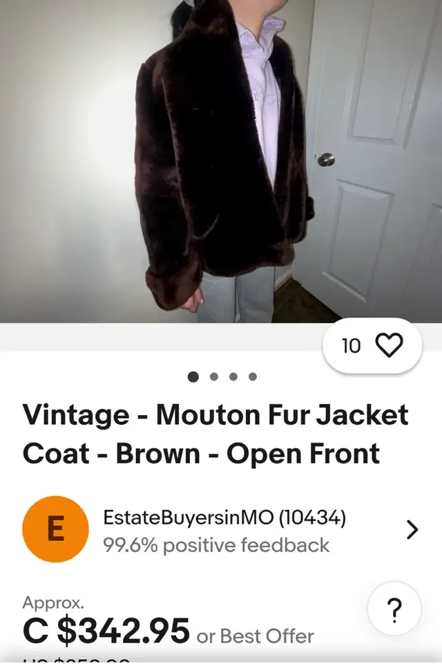 MOUTON FUR COAT ( VINTAGE 1950'S STYLE size medium) - Photo 5
