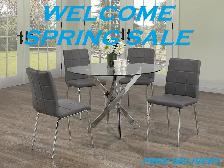 DESIGNER ROUND DINING TABLE  4 CHAIRS FULL SET (FREE DELIVERY)