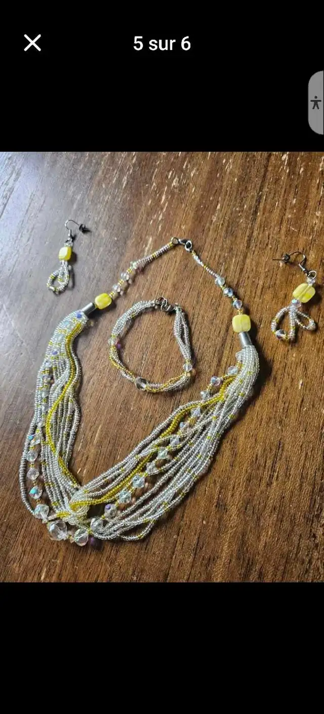 Collier avec bracelet et boucle d'oreilles fait à la main - Photo 2