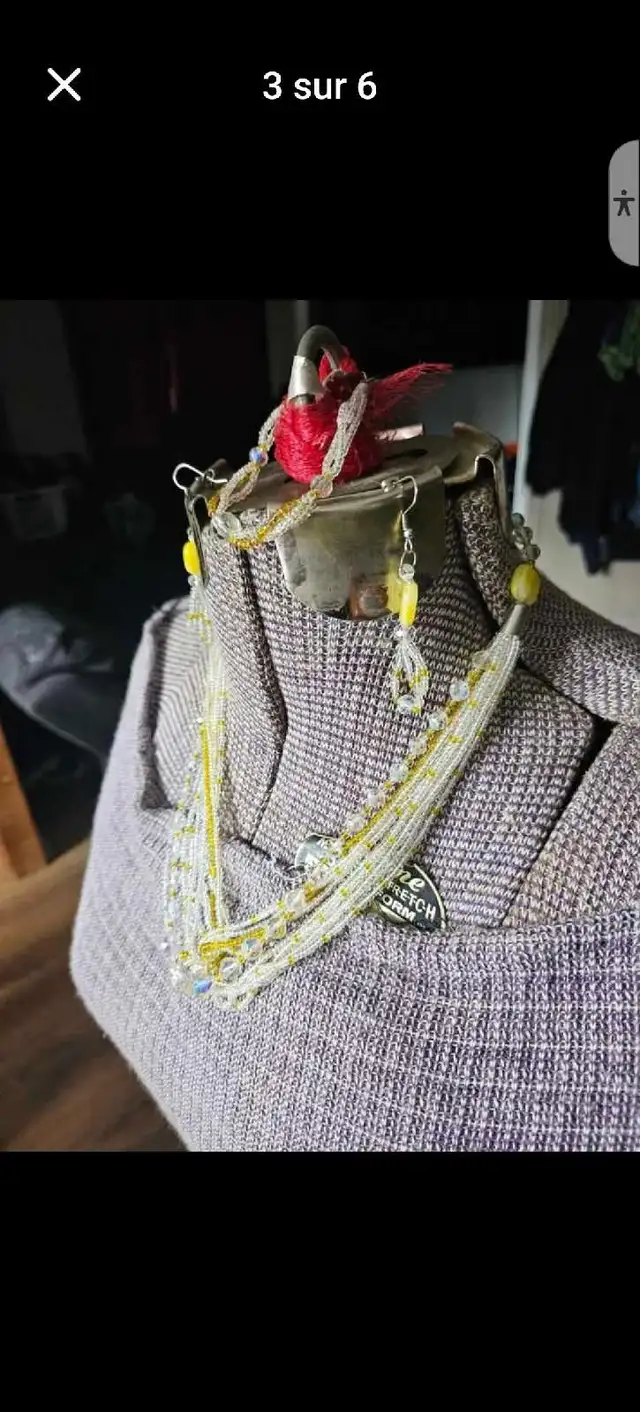 Collier avec bracelet et boucle d'oreilles fait à la main - Photo 4