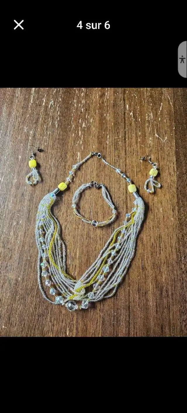 Collier avec bracelet et boucle d'oreilles fait à la main - Photo 5