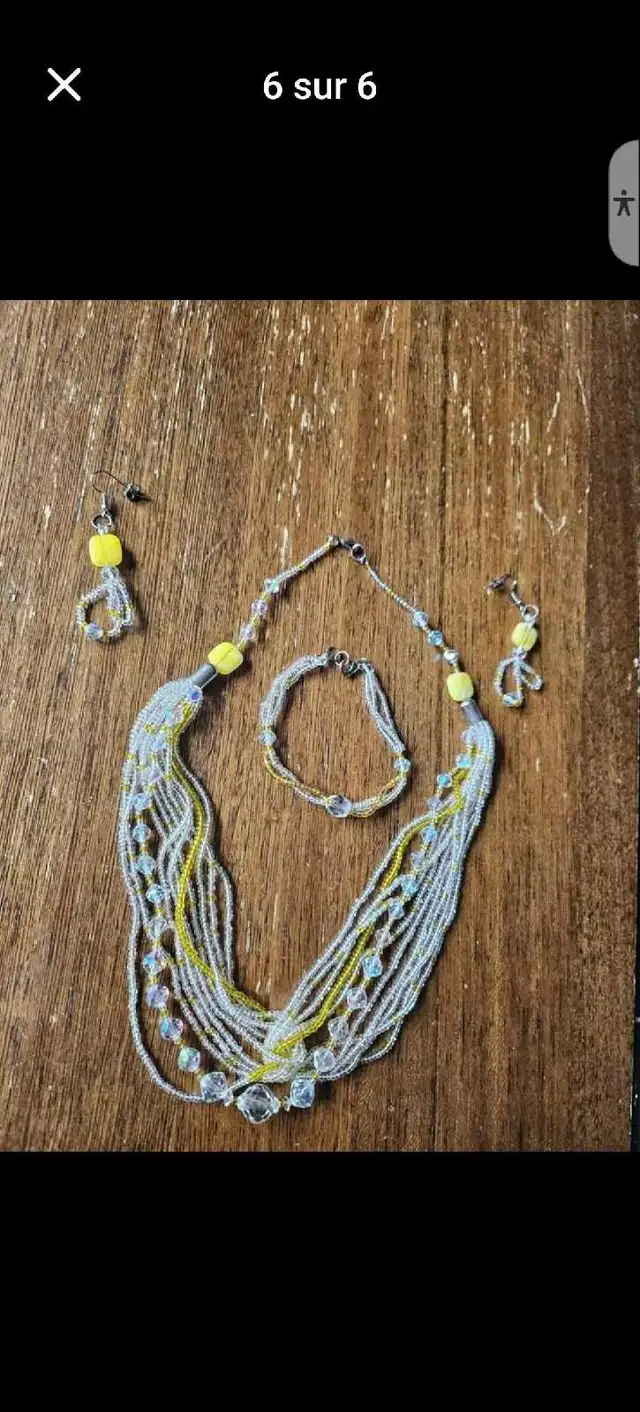 Collier avec bracelet et boucle d'oreilles fait à la main - Photo 6