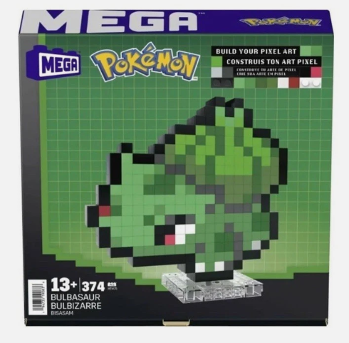MEGA Pokémon Bulbasaur Pixel Art Building Set 374 pcs New Sealed