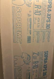 Sopra-XPS 30 extruded polystyrene foam rigid insulation.