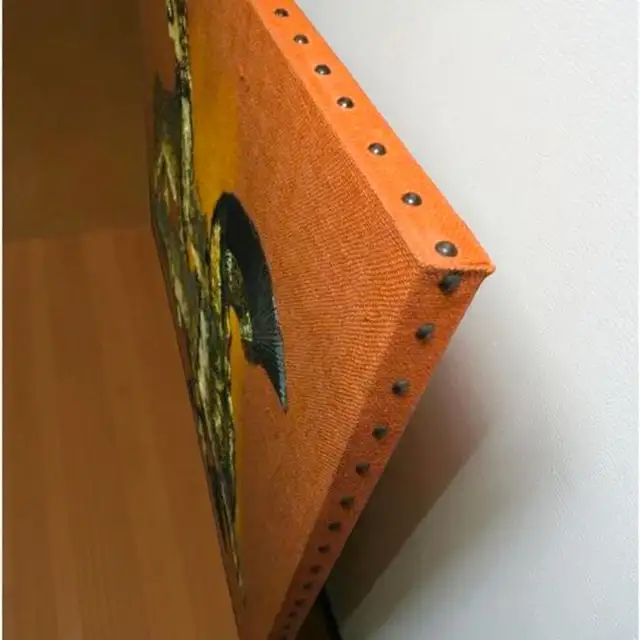 Roman Cheetah Oil Painting on Burlap Canvas by Wyman - Photo 6