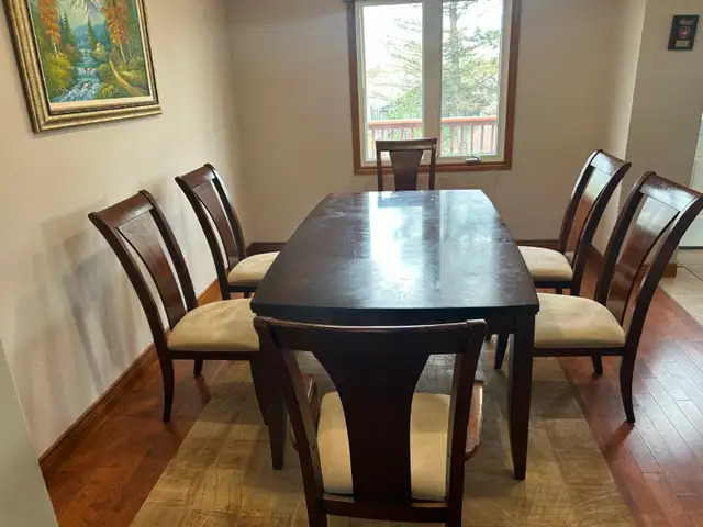 Dining Table With Six Matching Chairs