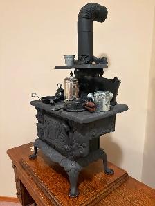 Antique Salesmen working cast iron stove