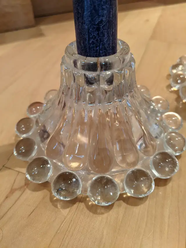 Antique Boopie Glass Candle Holder Set