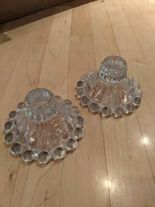 Antique Boopie Glass Candle Holder Set - Photo 3