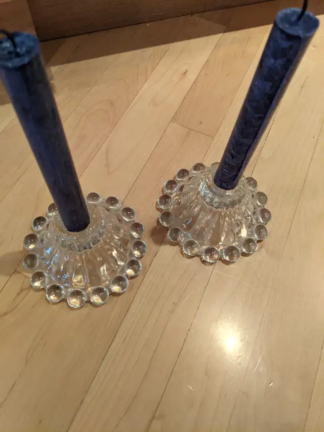 Antique Boopie Glass Candle Holder Set - Photo 5