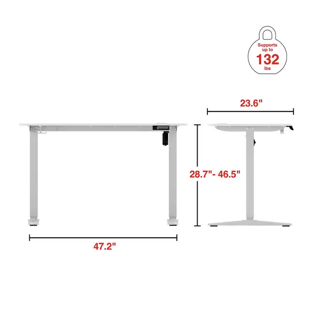 Brand New Electric Rec Adjustable Standing Desk - White 48W' - Photo 2
