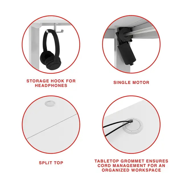 Brand New Electric Rec Adjustable Standing Desk - White 48W' - Photo 5