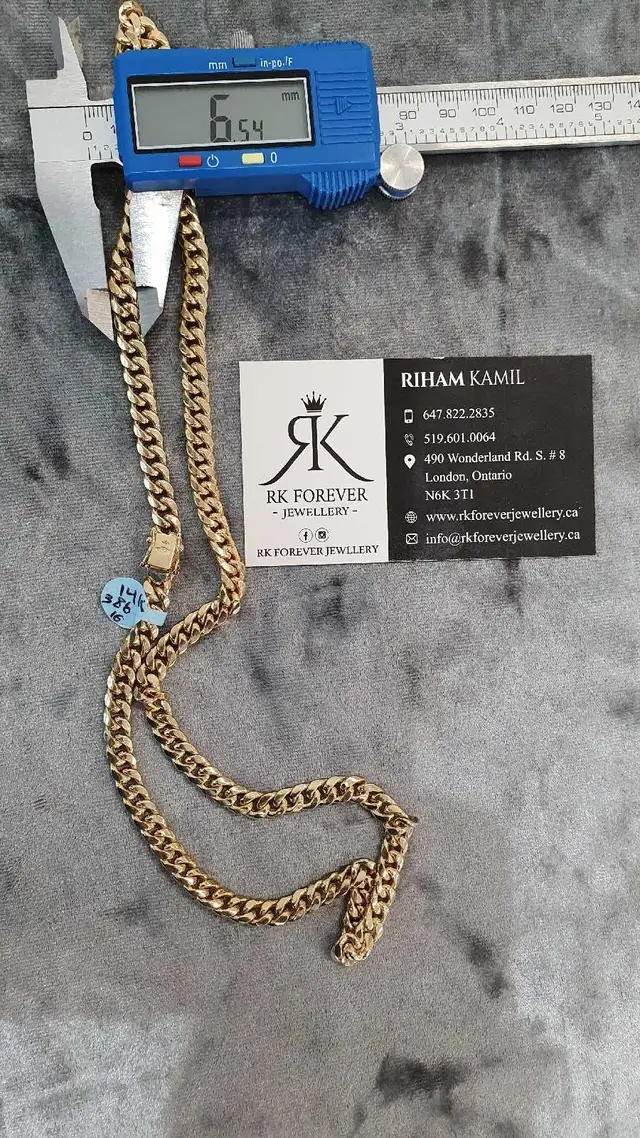 14k yellow gold  chain # 386_16 - Photo 7