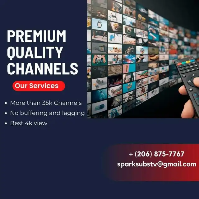 Unlimited I.P.T.V channels with 4K quality