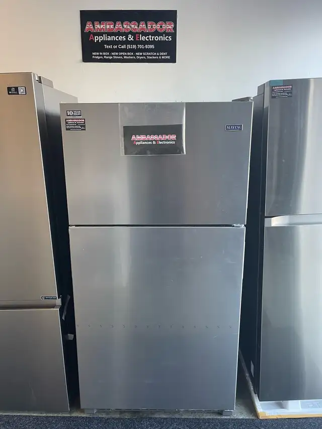 NEW 33" Top Freezer Fridge (21 Cu.Ft) Stainless Steel - Photo 2