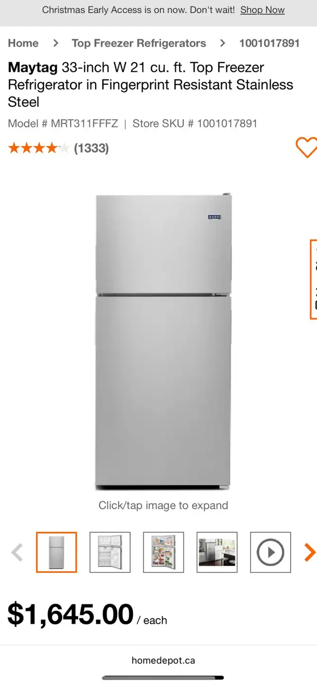 NEW 33" Top Freezer Fridge (21 Cu.Ft) Stainless Steel - Photo 10