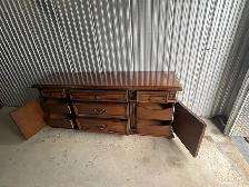 Free delivery used Vintage Wood Dresser with Ornate Carvings - Photo 6