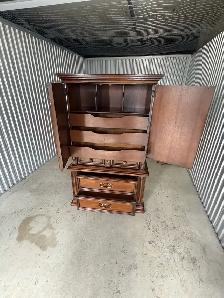 Free delivery used Vintage Wood Armoire Dresser - Photo 10