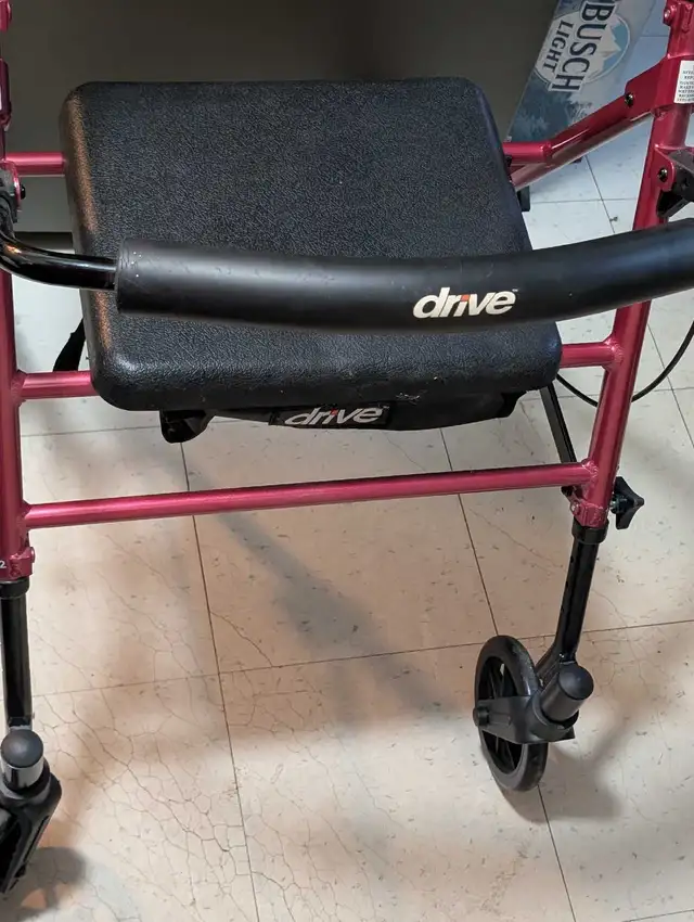 drive 4 wheeled foldable rollator walker with seat - Photo 4