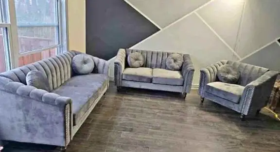 Velvet Reversible Sectional couch