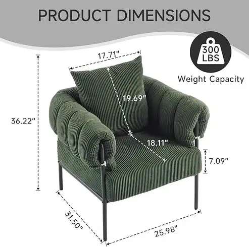 Brand New Elegant Corduroy Accent Chair $159 - Photo 3