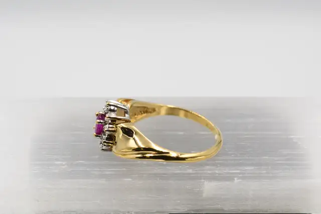 10K RUBY RING W/DIAMOND HALO - Photo 3