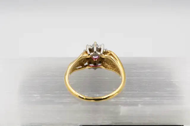 10K RUBY RING W/DIAMOND HALO - Photo 4