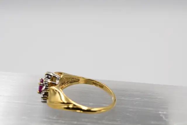 10K RUBY RING W/DIAMOND HALO - Photo 6