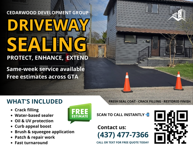 Driveway Sealing — Crack Filling & Restored Finish | FREE Estima