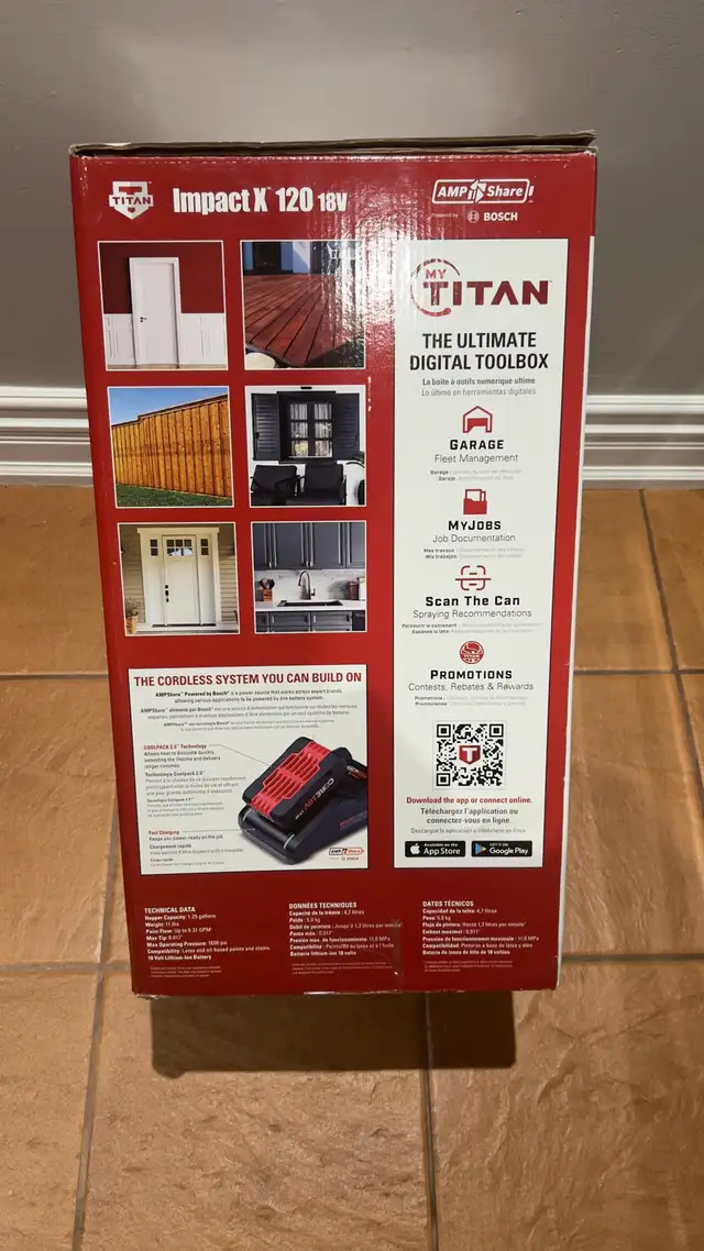 titan cordless backpack paint sprayer - Photo 2