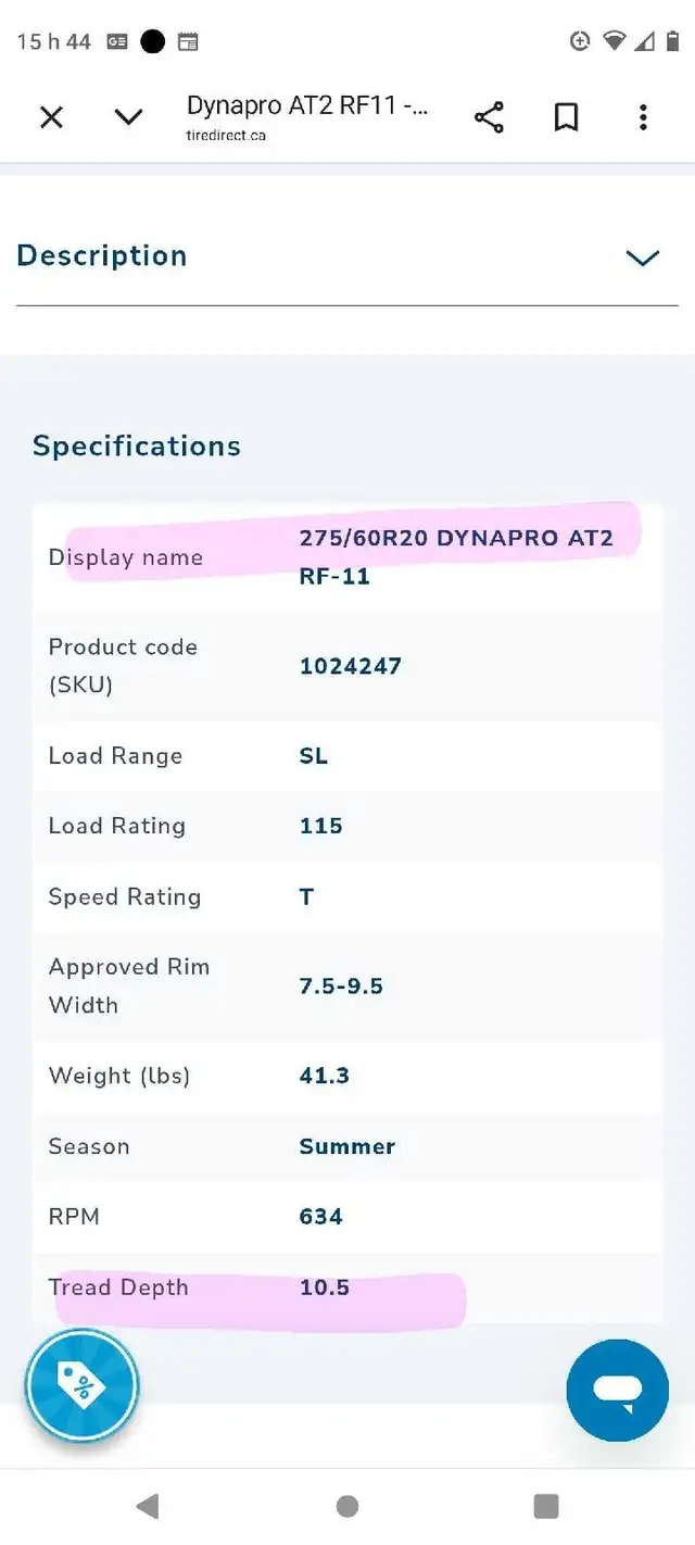 4 pneus été Hankook Dynapro 275-60R20 très bon état. - Photo 10