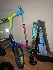 Kids Bike   2 Scooters   Protective Gear Set