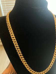 14KT Semi Hollow Cuban Chain