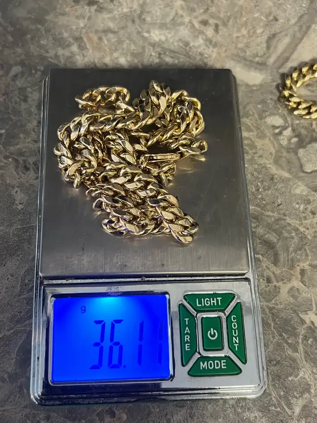 14KT Semi Hollow Cuban Chain - Photo 4