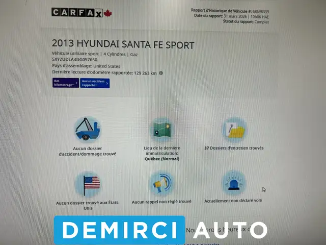 2013 Hyundai Santa Fe LimitéeAWDTOIT PANOSIEGES EN CUIRS - Photo 2