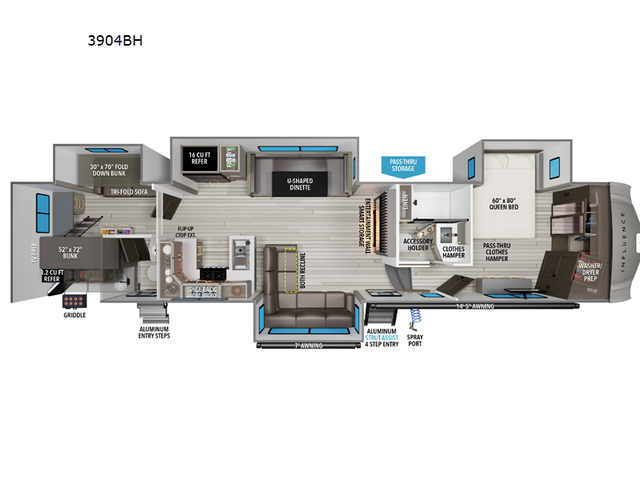 2026 Grand Design Influence 3904BH - Photo 2