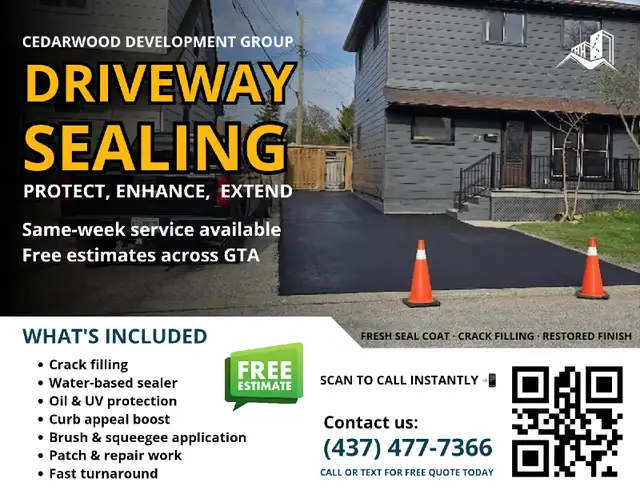Driveway Sealing  | Free Estimates 437-477-7366