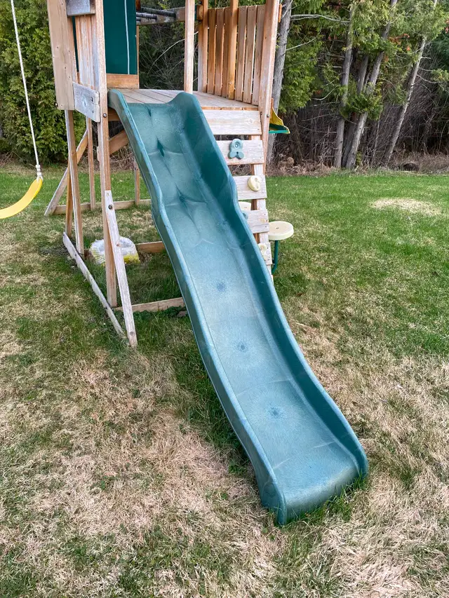 Kid Outdoor Plastic Wave Slide, Green for Playstructure