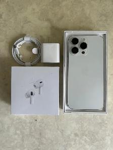 iPhone 15 pro max 256 gb 82% battery Airpods Pkg/Delivery